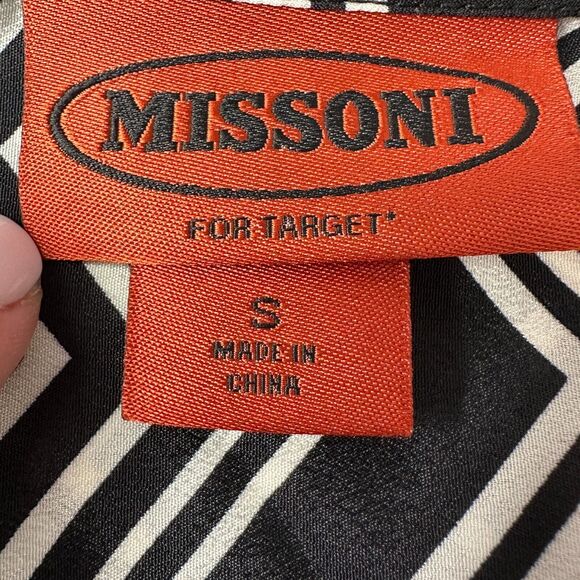 Missoni For Target Zig Zag Black White Long Sleeve Button Up Blouse Women Small - Picture 2 of 9